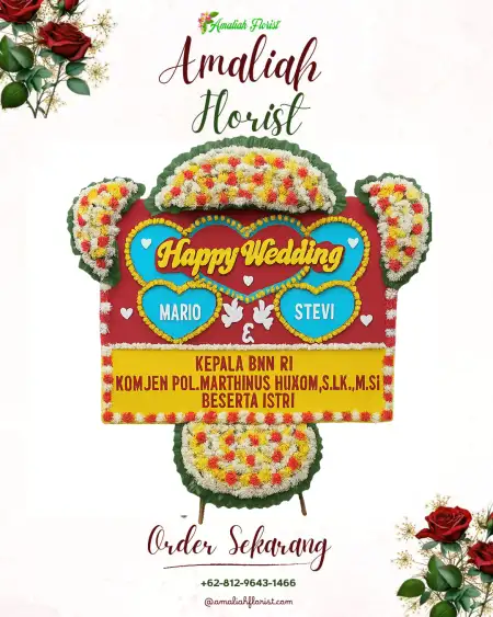 Papan Bunga Pernikahan Meral